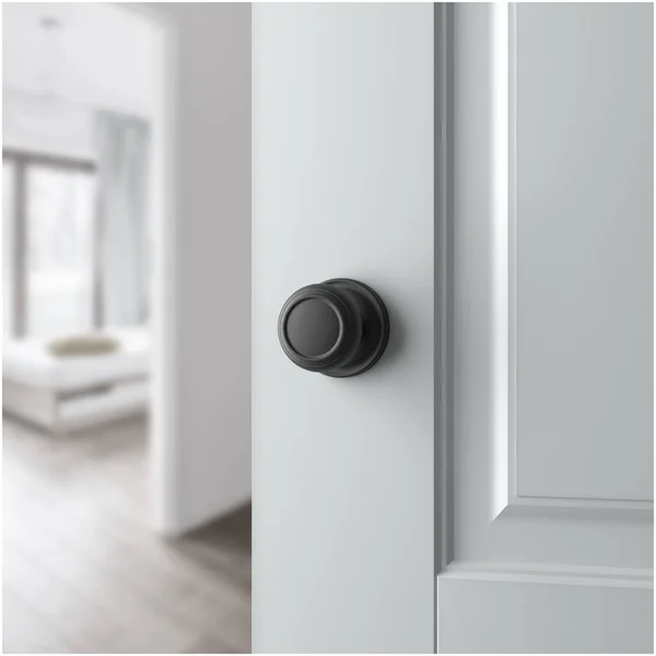 Baldwin Traditional Privacy Door Knob with Traditional Round Rose - Finish: Matte Antique Nickel