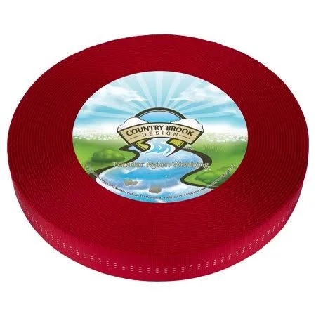 Country Brook Design 1 inch Red Climbing Spec Tubular Nylon Webbing