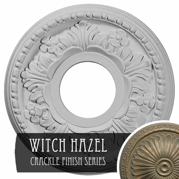 11 7/8x22OD x 3 5/8x22ID x 7/8x22P Helene Ceiling Medallion (Fits Canopies Up to 5 1/4x22) - Hand-Painted Witch Hazel Crackle