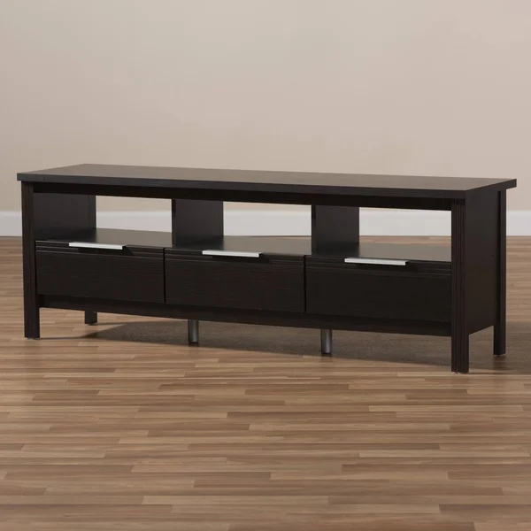 Baxton Studio Elaine Modern Contemporary Wenge Brown Finished TV Stand
