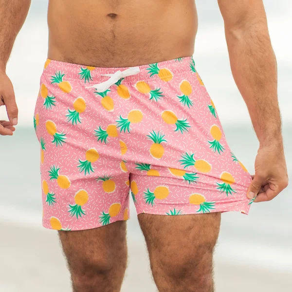 Men's Swim Trunks and Bathing Suits - 5.5x22 Inseam, Bearbottom, Pineapple Punch, 7x22, L