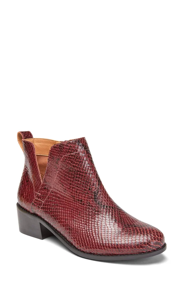 Women's Vionic Clara Ankle Bootie, Size: 6, Red