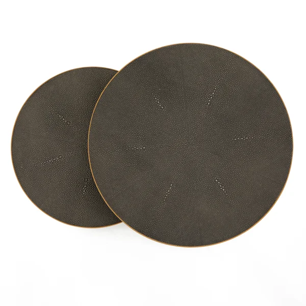 Four Hands - Shagreen Nesting Table - Antique Brass