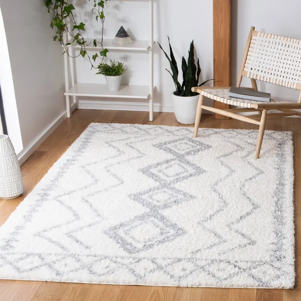 Safavieh Parma Shag Bat-Sheva Rug - Ivory/Grey - 6&7x22 x 6&7x22 Square