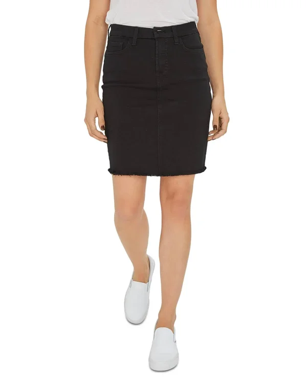 Jen7 by 7 for All Mankind Frayed Hem Pencil Skirt - Black - Size 18