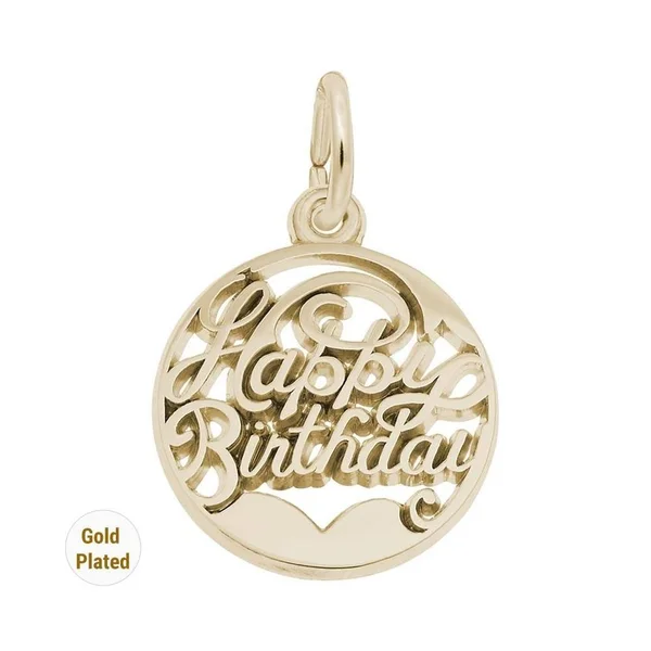 Rembrandt Happy Birthday Charm - 14K White Gold