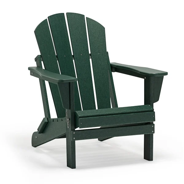 Westin Outdoor 2001029 Outdoor Folding Plastic Adirondack Chair Dark Green