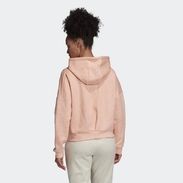 Adidas Women's ID Melange Hoodie, Large, Glow Pink