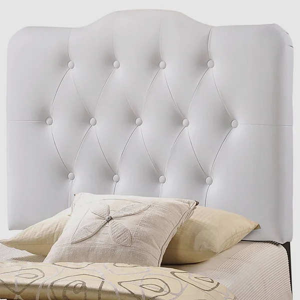 BSD National Supplies Rovna White Upholstered Tufted Twin Size Headboard