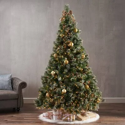 7.5' Frosted Green Pine and Spruce Artificial Christmas Tree with 1000 Clear/White Lights The Holiday Aisle