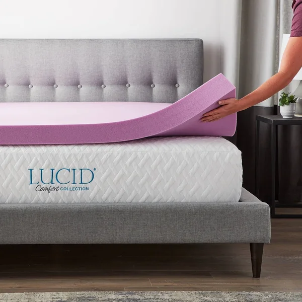 Lucid Comfort Collection Lavender Memory Foam Mattress Topper King 4 inch OVLU4030VTPARENT