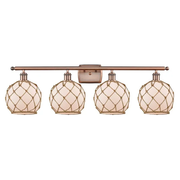 Innovations Lighting-Farmhouse Rope 4 Light Bath Vanity Light-516-4W-AC-G121-8RB-LED
