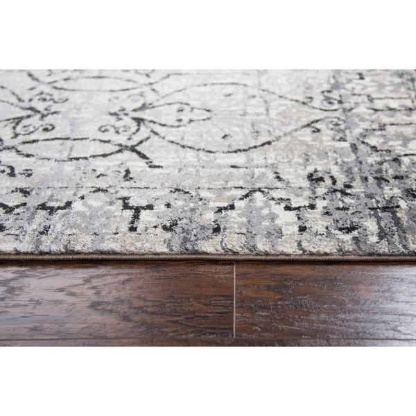 5&3x22x7&6x22 Swagger Blue Scroll Work Area Rug Taupe - Alora Decor