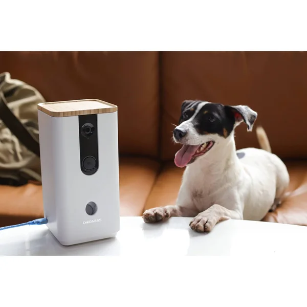 Dogness Pet Treat Dispenser with Camera - White