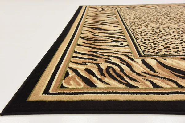 Unique Loom Cheetah wildlife Area Rug - 9& x 12& Light Brown