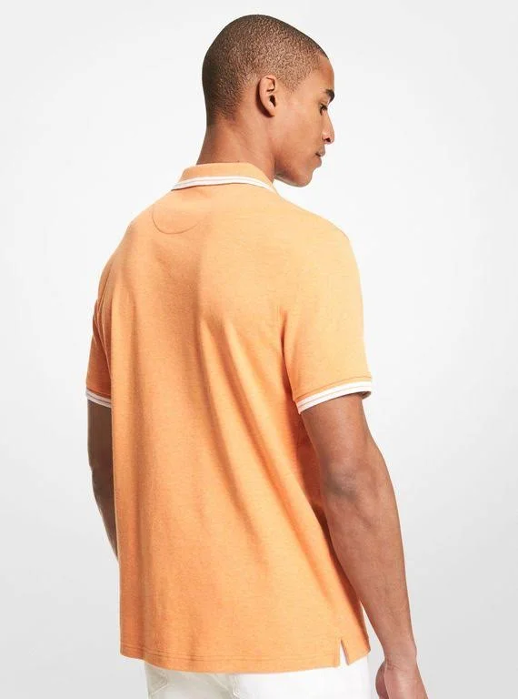 Michael Kors Greenwich Cotton Polo Shirt - Orange - Polo Shirts