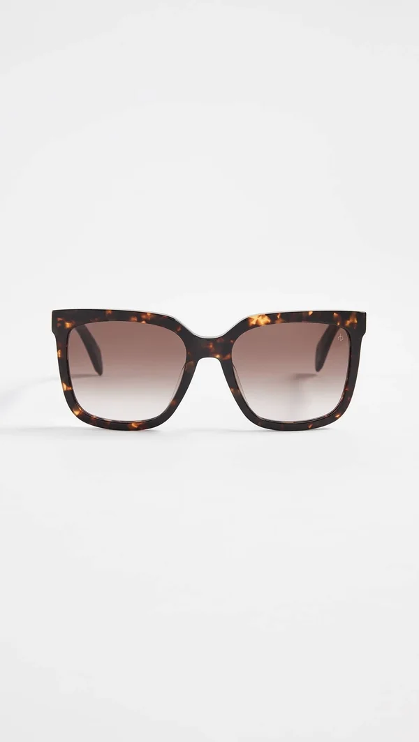 Rag & Bone Rnb 1018/S 0086-HA Dark Havana Square Sunglasses