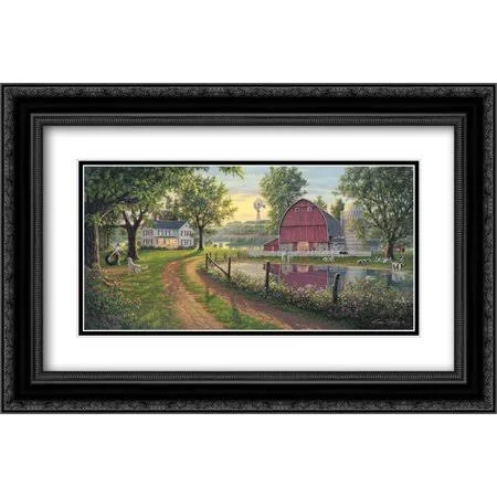 The Road Home 2X Matted 24x16 Black Ornate Framed Art Print by Norlien - Kim