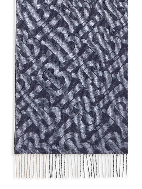 Burberry Reversible Check Monogram Cashmere Scarf