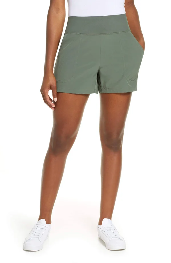 Patagonia Women's Happy Hike Shorts-4 inch Kale Green - L