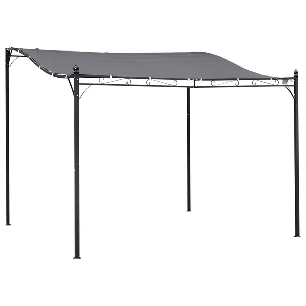 Outsunny 10& x 10& Steel Pergola Gazebo Outdoor Patio Canopy Backyard Garden