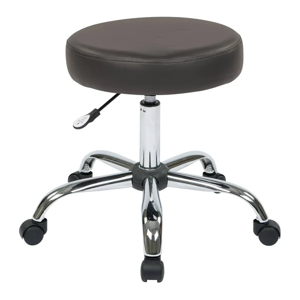 Pneumatic Backless Drafting Chair with Dillon Gray Vinyl Seat
