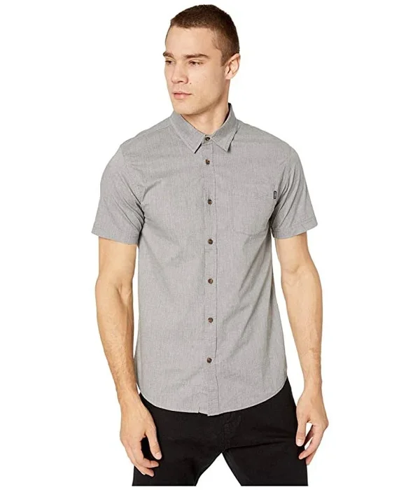 O&Neill Service Short Sleeve Shirt (Light Grey Heather) Men's Clothing