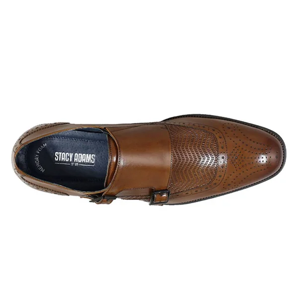 Stacy Adams Men's Shoes Mabry Moc Toe Double Monk Strap Tan 25239-240 - 7.5