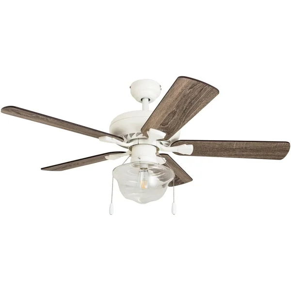 The Gray Barn Eltham 42-Inch Coastal Indoor LED Ceiling Fan with Pull Chains 5 Reversible Blades - 42 - White - Hardwired 308788