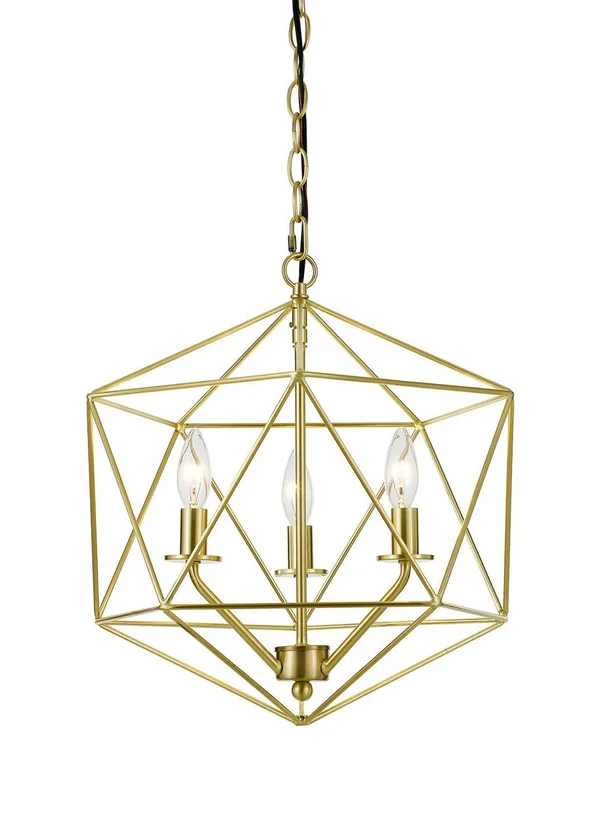 AF Lighting Bellini Three-Light Chandelier Brushed Gold