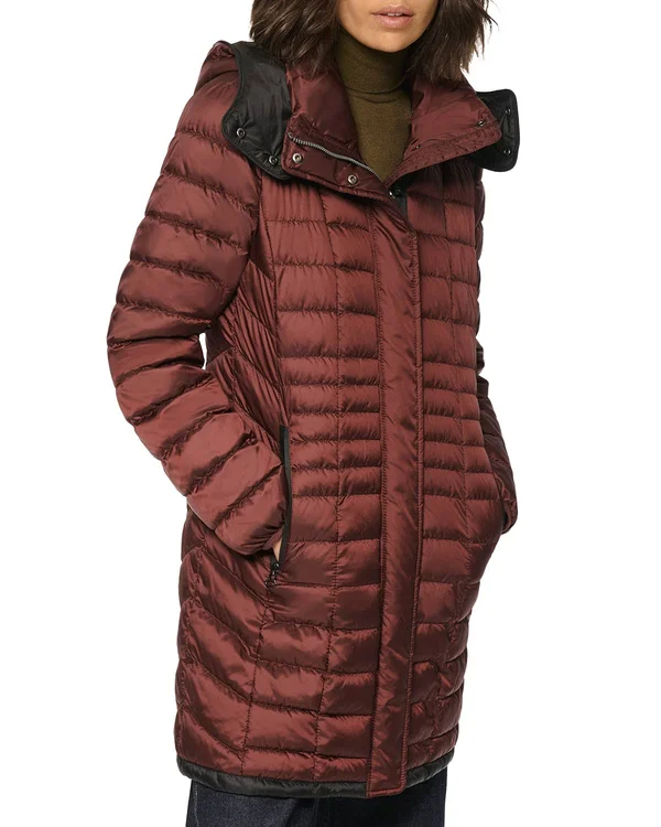 Marc New York Women's Marble Puffer Coat - Navy - Size XL