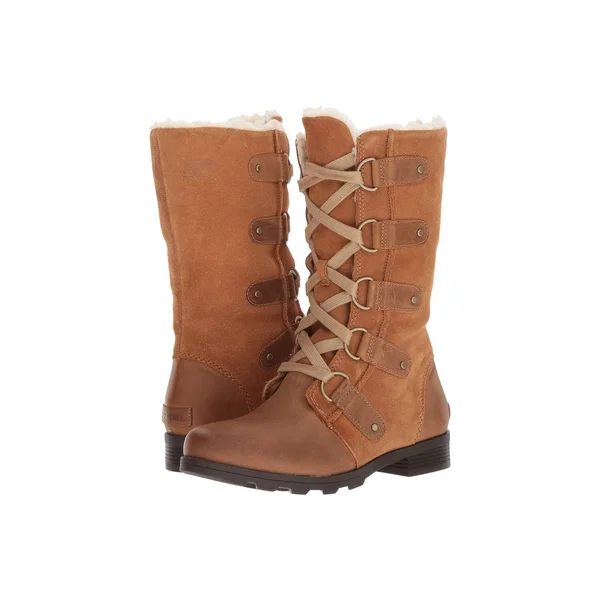 Sorel Women's Emelie Lace-Up Waterproof Boots, Major/Black Waterproof Leather/Suede, 7.5