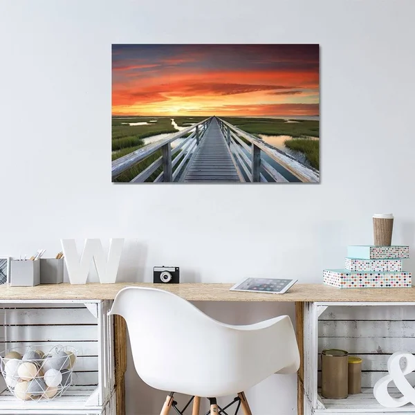 Katherine Gendreau Paintings on Canvas Art - Greys Beach Sunset Print ( scenic & landscapes > Nature > marshes &