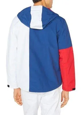 Nautica Lightweight Colorblock Logo Jacket Men's Clothing Blue : LG