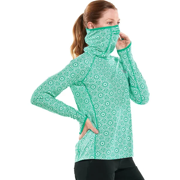 Coolibar Women's Paros Sailing Hoodie - Shirts for Women, Green, XX-Large