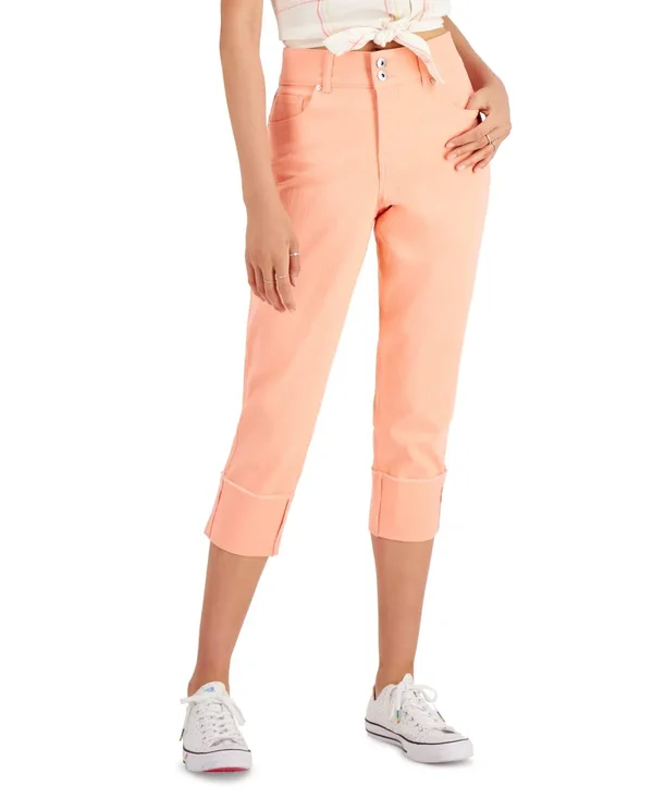 Style & Co High Cuffed Capri Jeans - Created for Macy&s - Geranium Petal