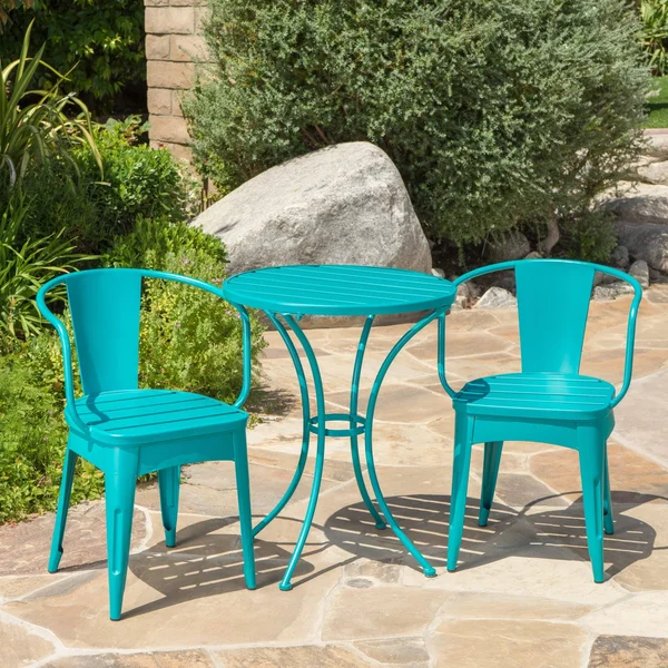 Christopher Knight Home Colmar Outdoor 3-Piece Bistro Set by - Green