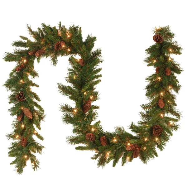 9' Pre-Lit Medium Pine Artificial Christmas Garland - Clear Lights