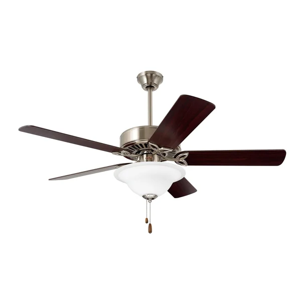 Emerson Pro Series 50x22 Ceiling Fan with Light - Brushed Steel - Dark Cherry/Mahogany Blades