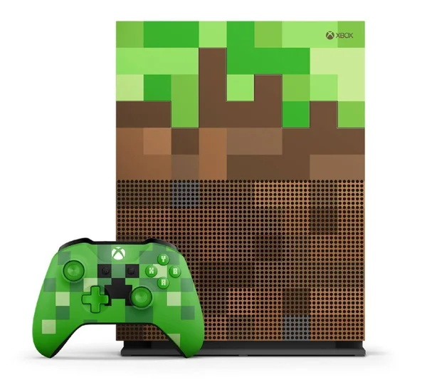 Microsoft Xbox One S Minecraft Limited Edition Bundle (Japanese Version) - 1 TB - Brown/Green