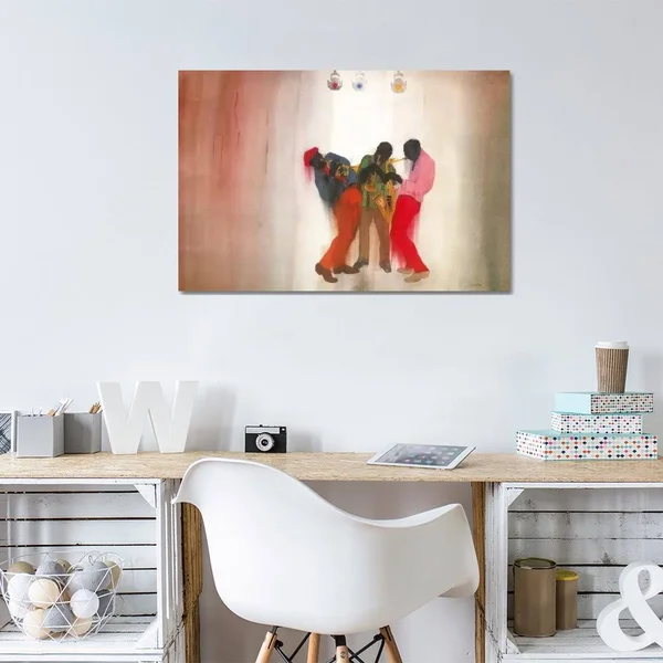 Jim Tanaka Large Canvas Art Prints - Black - Brown and Beige ( Music > Jazz Music art)