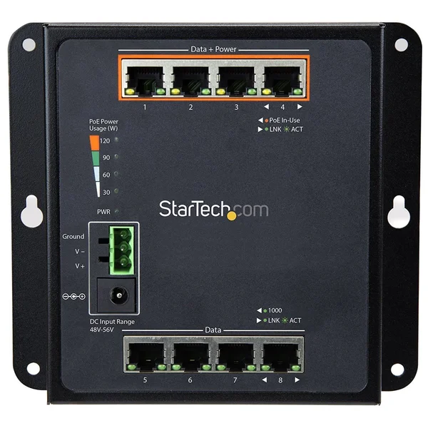 StarTech.com Industrial Gigabit PoE 4 x PoE+ 30W Power Over Ethernet GbE Layer/L2 Network -40C to +75C Managed Switch - 4 Ethern