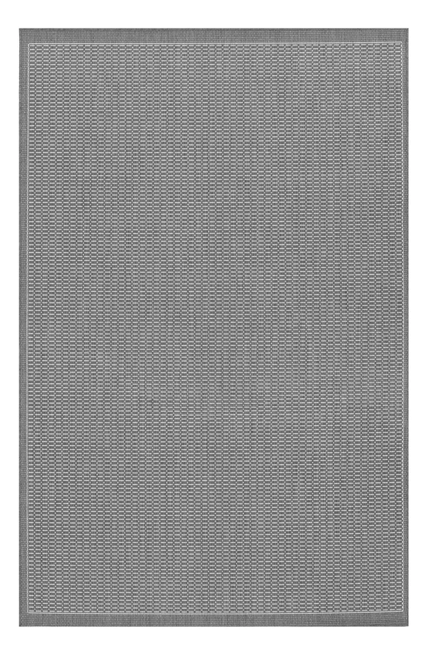 Couristan Recife Saddlestitch Grey/White Area Rug - 5&10x22 x 9&2x22