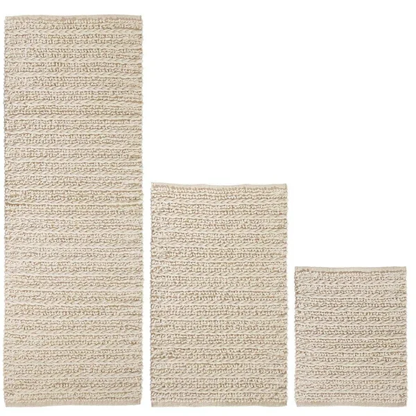 mDesign Soft Cotton Spa Mat Rug for Bathroom - Varied Sizes, Set of 3