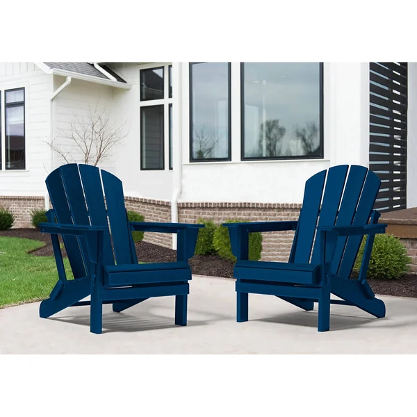 Laguna Folding Adirondack Chair (Set of 2) - Pacific Blue