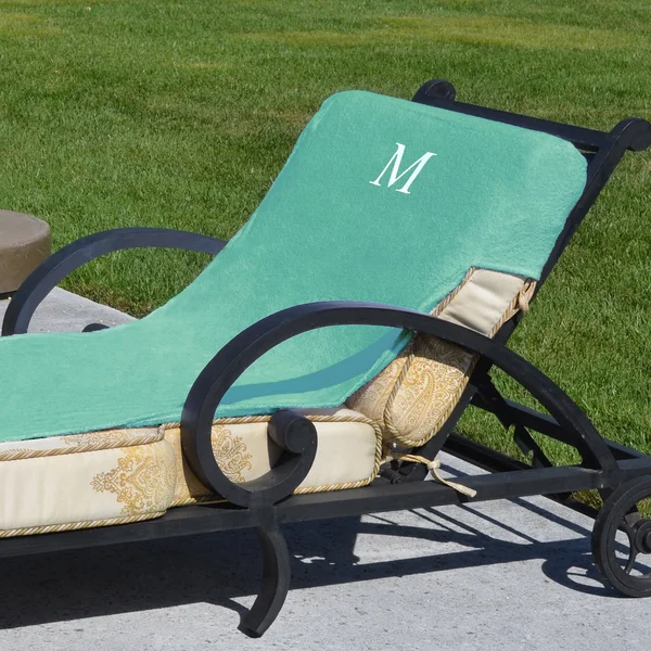 Linum Home Textiles Monogrammed Standard Size Chaise Lounge Cover