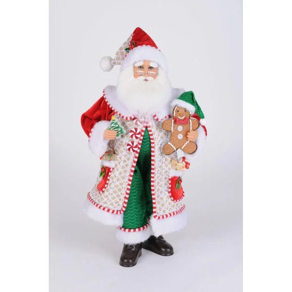 Karen Didion Originals Whimsical Gingerbread Santa Figurine - 19 Inches