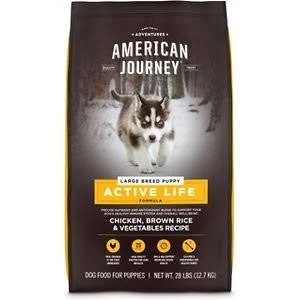 American Journey Active Life Formula Large Breed Puppy Chicken, Brown Rice & Vegetables Recipe Dry Dog Food, 28-lb Bag