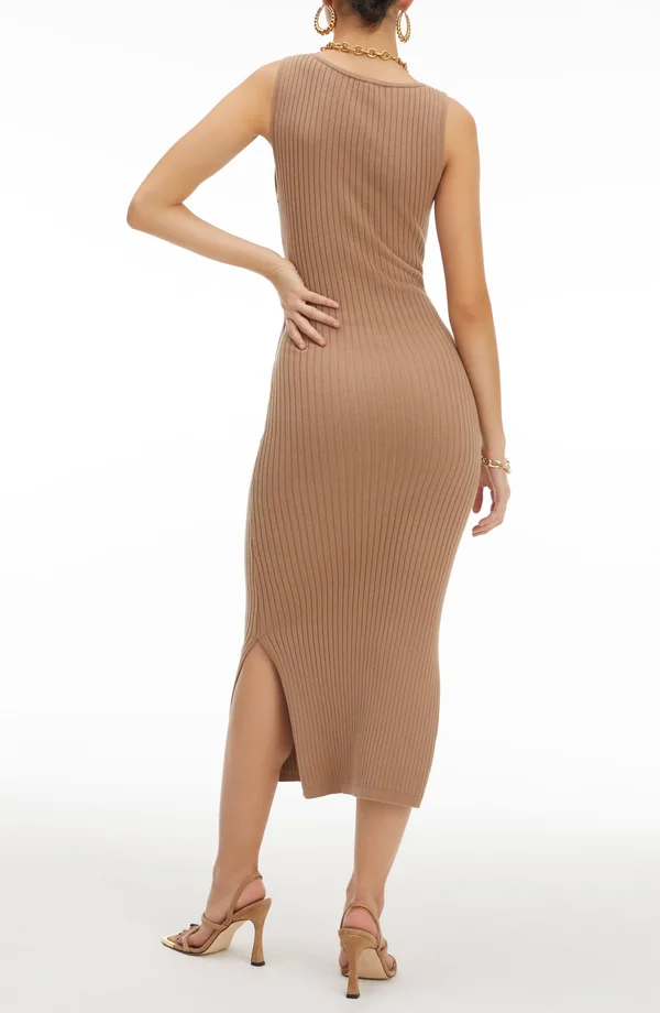 Women's Belted Body Dress in Taupe Size 2 - Good American