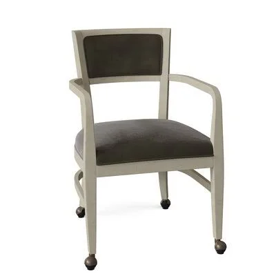 Naples Upholstered King Louis Back Arm Chair Fairfield Chair Body Fabric: 9953 Loden, Frame Color: Charcoal